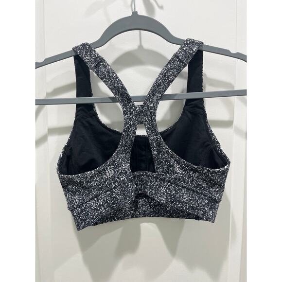 Lululemon Power Through Bra Diffuse Starlight Black Sz 4 - Picture 5 of 7